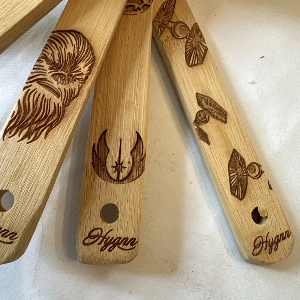 Hygnn 5 Piece Star Wars Bamboo Wooden Cooking‎ Utensils, Home Decor New